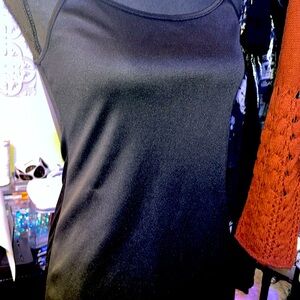 #237-(M) No Boundaries black spaghetti strap cami, soft and silky, long